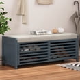 thumbnail image 1 of Aukfa Shoe Storage Bench with Cushion, Entryway Bench, 2 Tier Shoe Rack Organizer for Entryway Living Room Bedroom, Navy, 1 of 8