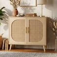 thumbnail image 1 of Aukfa Sideboard Cabinet with Rattan Doors, Accent Storage Cabinet,Brown, 1 of 7