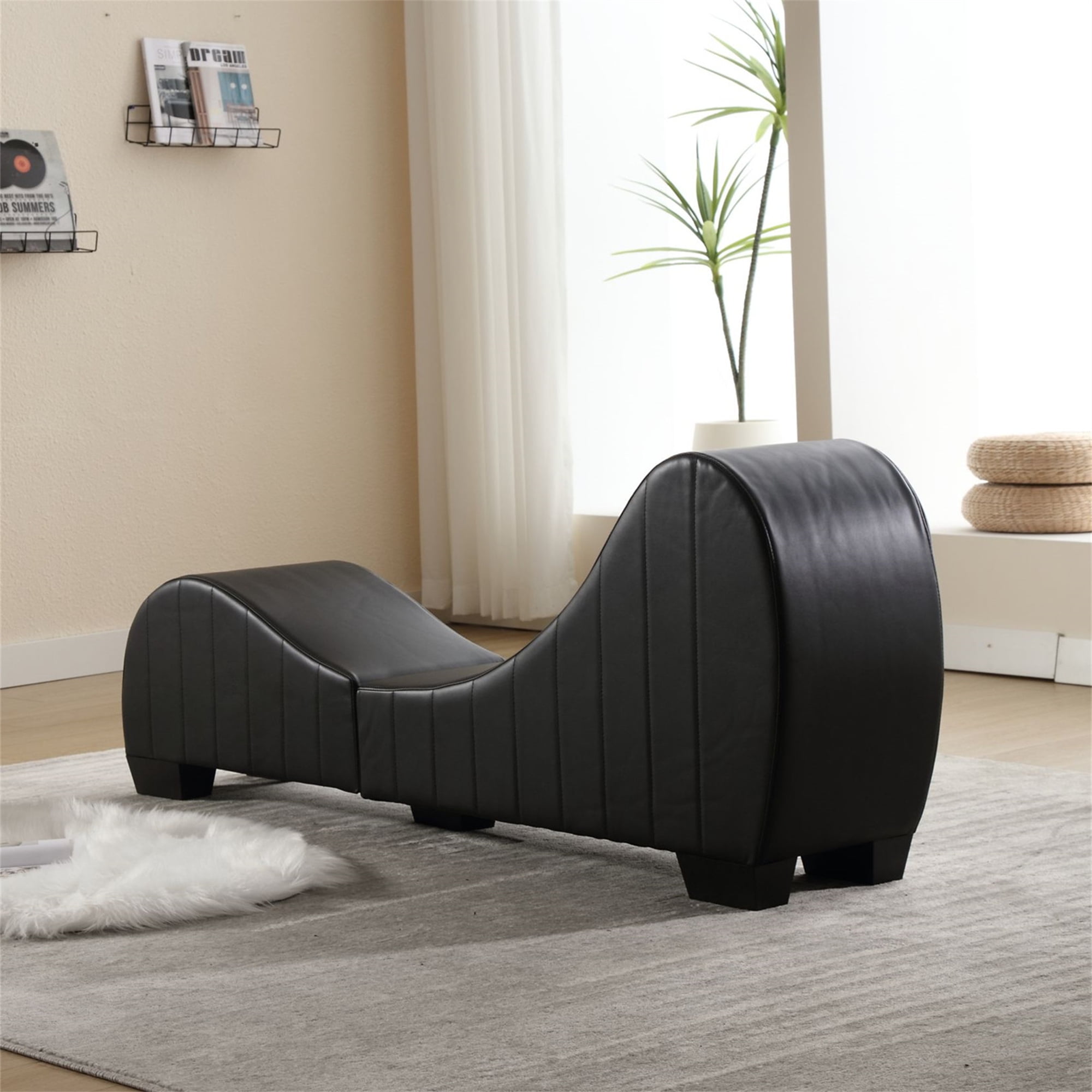 Aukfa Sleek Chaise Lounge for Yoga Curved Sofa for Stretching