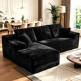 thumbnail image 1 of Aukfa 108" Cloud Sectional Sofa Deep Seat Boneless Couch Modular L-Shaped Couch, Oversized Left Chaise Corduroy Sofa for Living Room, Black, 1 of 9