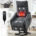 thumbnail image 1 of Aukfa Small Power Lift Recliner Chair w/ Massage&Heat for Adult, Arm with USB Port, Infinite Position, Chenille, Gray, 1 of 9