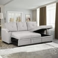thumbnail image 1 of Aukfa Sofa Bed, Sleeper Sofa, 2 in 1 Pull Out Bed with Storage Chaise for Living Room, Linen, Gray, 1 of 11