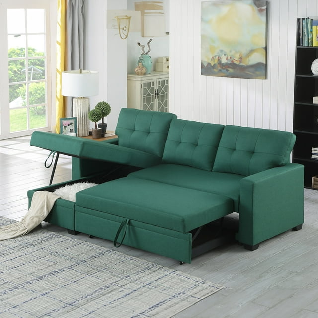 Aukfa Sofa Bed, Sleeper Sofa, Pull Out Bed with Storage Chaise for