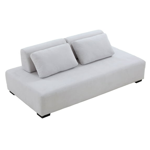 Aukfa Sofa Couch for Living Room, 85" Modular Sofa, 3 Seater Sofa Bed for Living Room Office,Beige
