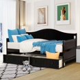 thumbnail image 1 of Aukfa Solid Wood Daybed with Storage Drawers, Twin Bed Frame - Espresso, 1 of 8