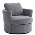 thumbnail image 1 of Aukfa Swivel Accent Chair Read Chair with Lumber Pillow for Living Room Bedroom, Corduroy, Gray, 1 of 12