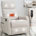 thumbnail image 1 of Aukfa Swivel Rocker Recliner Glider Chair with Heat & Massage for Adults, Living Room, Beige, 1 of 10