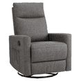 thumbnail image 1 of Aukfa Swivel Rocking Recliner, Glider Rocker Chair Nursery Chair for Living Room, Linen, Gray, 1 of 9