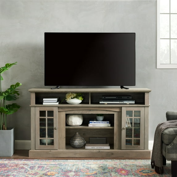 Aukfa TV Stand for TV up to 65", TV Cabinet with Storage & 2 Doors 2 Doors, Gray Wash