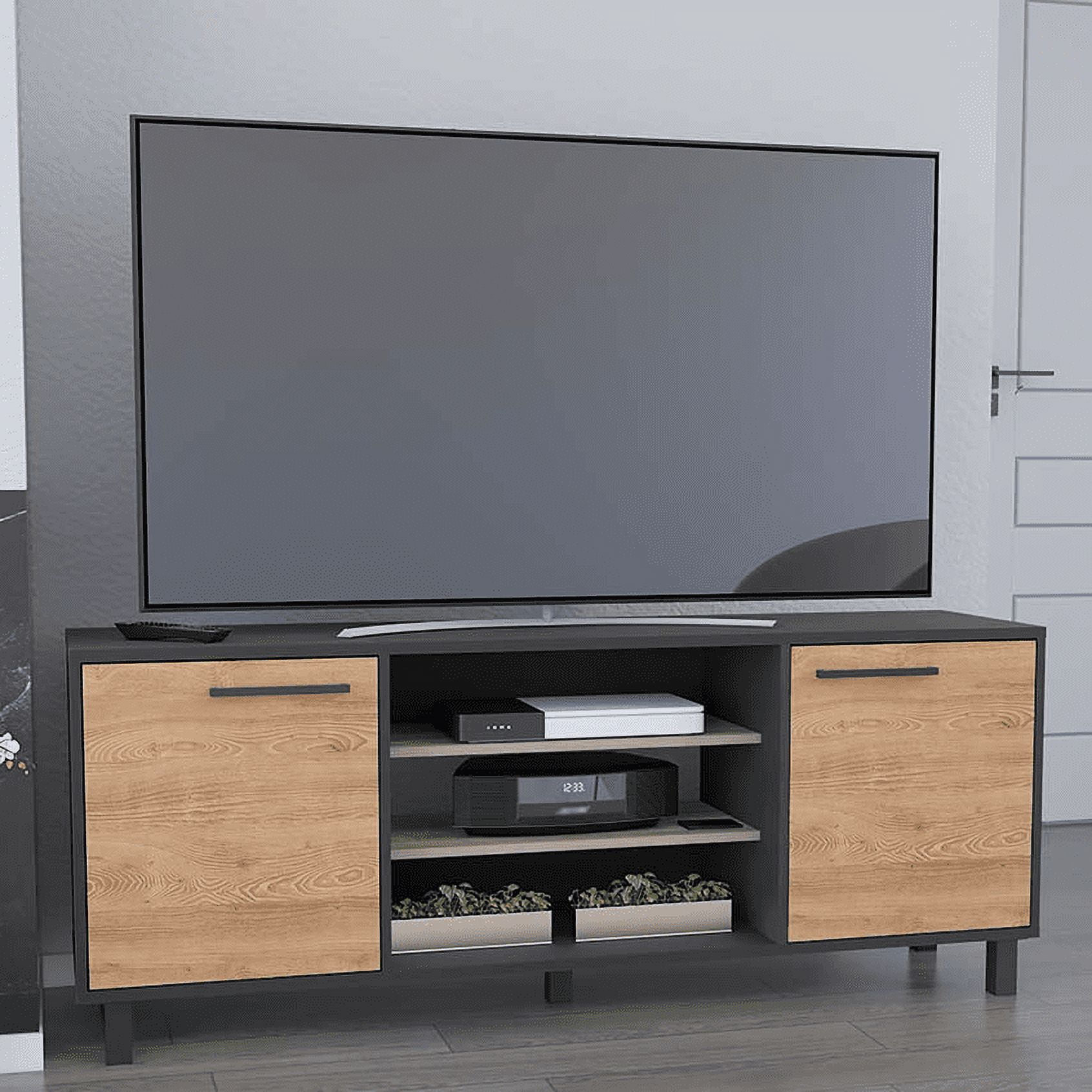 Aukfa TV Stand for TVs Up to 55", Wood TV Storage with Door