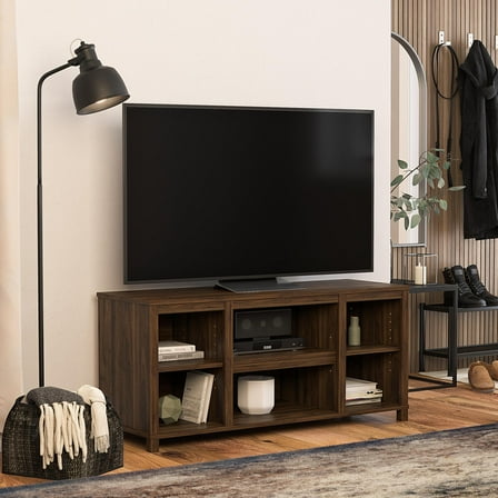 Aukfa TV Stand for TVs up to 50" – Modern Entertainment Center Media Console with Shelves, Walnut