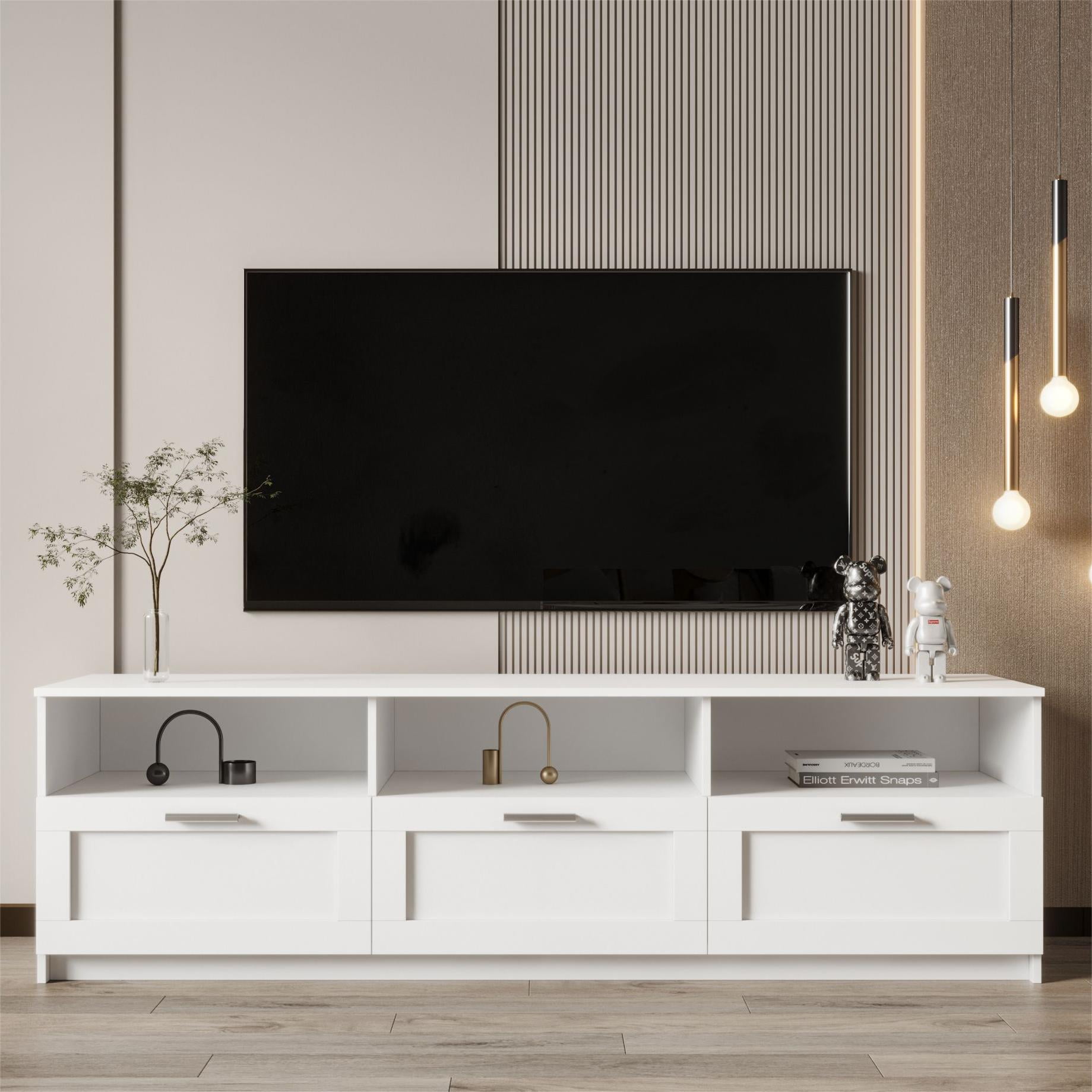 Narrow tv 2024 unit white