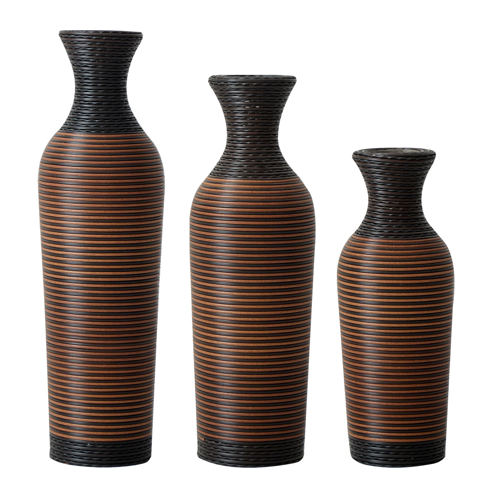 Aukfa Tall Floor Vase Set of 3, Extra Large Metal Decorative Vases for Living Room Dining Room Bedroom,Coffee