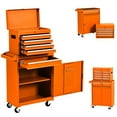 thumbnail image 1 of Aukfa Tool Box, 2 in 1 Steel Rolling Tool Chest & Cabinet On Wheels for Garage, 5-drawer, Orange, 1 of 9