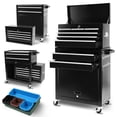 thumbnail image 1 of Aukfa Tool Box, 2 in 1 Steel Rolling Tool Chest & Cabinet on Wheels for Garage, 8-Drawers, Black, 1 of 12