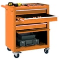 thumbnail image 1 of Aukfa Tool Box, 24.5 in Steel Rolling Tool Chest&Cabinet On Wheels for Garage, 4-Drawer, Orange, 1 of 9