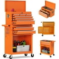 thumbnail image 1 of Aukfa Tool Chest, 2 in 1 Steel Rolling Tool Box & Cabinet On Wheels for Garage, 8-Drawer, Orange, 1 of 25