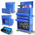 thumbnail image 1 of Aukfa Tool Chest, 2 in 1 Steel Rolling Tool Box & Cabinet on Wheels for Garage, 8-Drawers, Blue, 1 of 11