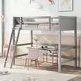 thumbnail image 1 of Aukfa Twin Loft Bed, Wood Bed Frame for Dorm Teens College, Modern - Gray, 1 of 8