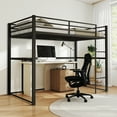 thumbnail image 1 of Aukfa Twin Size Metal Loft Bed, Space-Saving Bed with Safety Guard Rails Kids Teens, Black, 1 of 8
