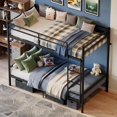 thumbnail image 1 of Aukfa Twin over Twin Bunk Bed, Black Metal Bunk Bed for Kids with Ladder & 9" Under-Bed Storage, 1 of 8