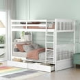 thumbnail image 1 of Aukfa Twin over Twin Bunk Bed with Two Storage Drawers, Wood Convertible Two Bed for Kids Teens - White, 1 of 8