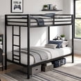 thumbnail image 1 of Aukfa Twin over Twin Metal Bunk Bed with Guardrails and Reversible Ladder for Kids, Black, 1 of 8