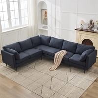 Aukfa 6-Seater L Shaped Sectional Sofa Couch