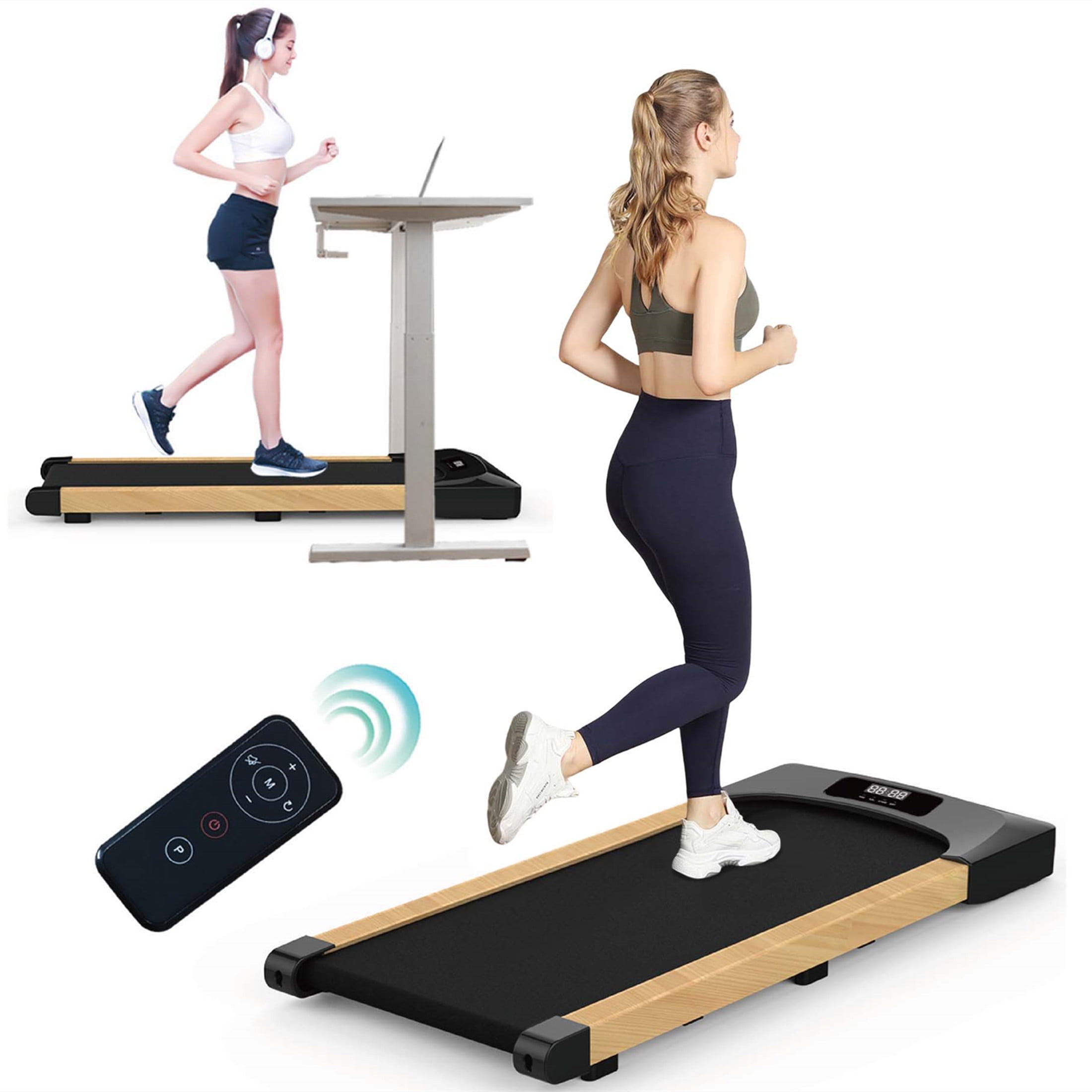 Aukfa Under Desk Treadmill, Slim Walking Pad for Home Office Workout, 245 lb Capacity, 4 mph