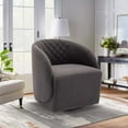 thumbnail image 1 of Aukfa Upholstered Accent Chair, Swivel Barrel Chair for Bedroom Living Room, Teddy - Dark Gray, 1 of 8