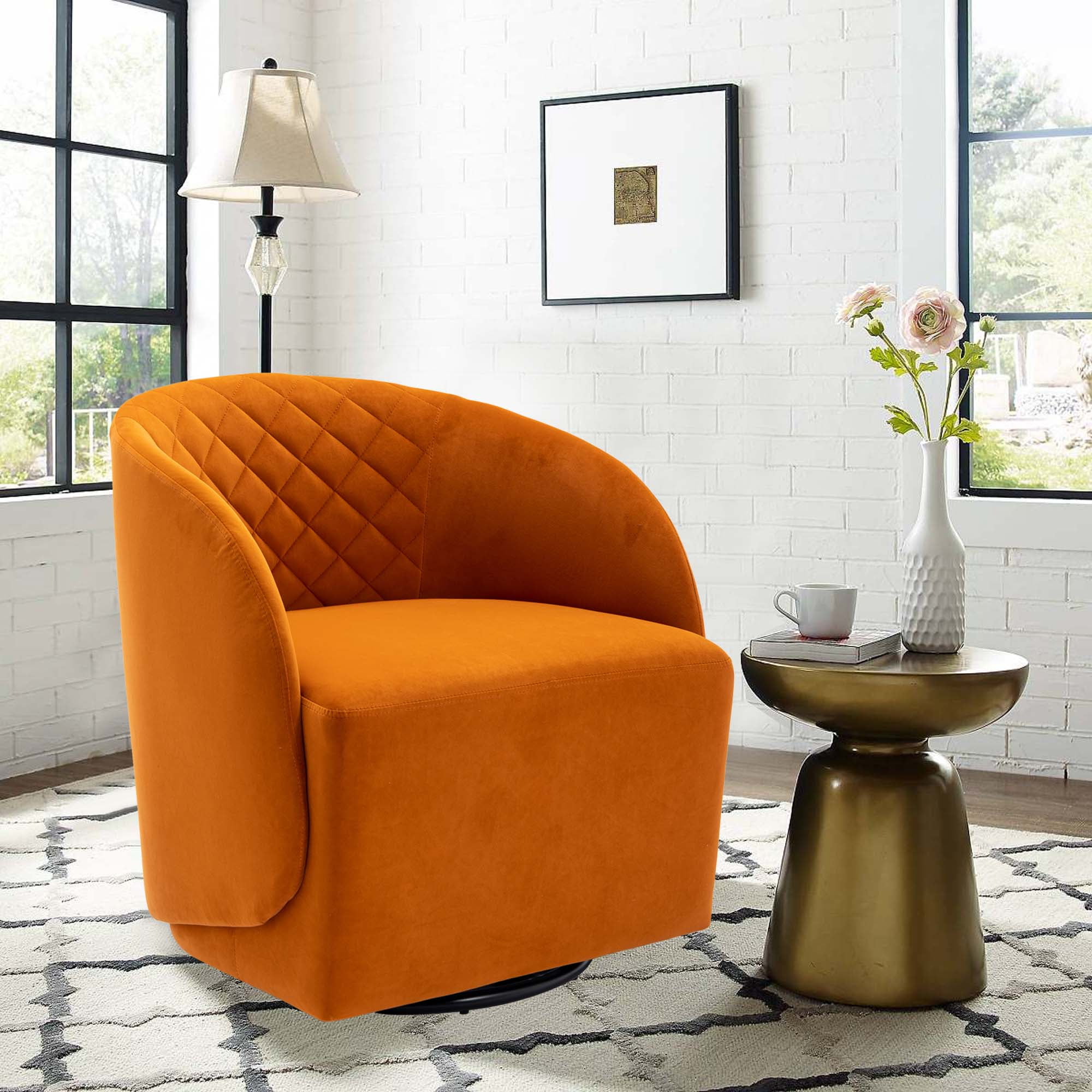 Orange deals barrel chair