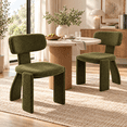 thumbnail image 1 of Aukfa Upholstered Dining Chairs Set of 2, Teddy Boucle Kitchen Chairs with Curved Backrest, Modern Minimalist,Green, 1 of 9