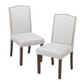 thumbnail image 1 of Aukfa Dining Chairs Set of 2, Kitchen Dining Room Chairs Side Chairs with Nailhead Trim Gray, 1 of 7
