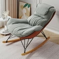 thumbnail image 1 of Aukfa Upholstered Rocking Chaise Lounge Chair for Home Office, Velvet, Gray, 1 of 10