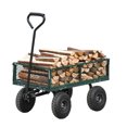 thumbnail image 1 of Aukfa Utility Garden Cart, Heavy Duty Metal Wagon Cart with Rotating Handle, Removable Sides/10" Wheels for Outdoor Hauling/Gardening, Green, 1 of 8
