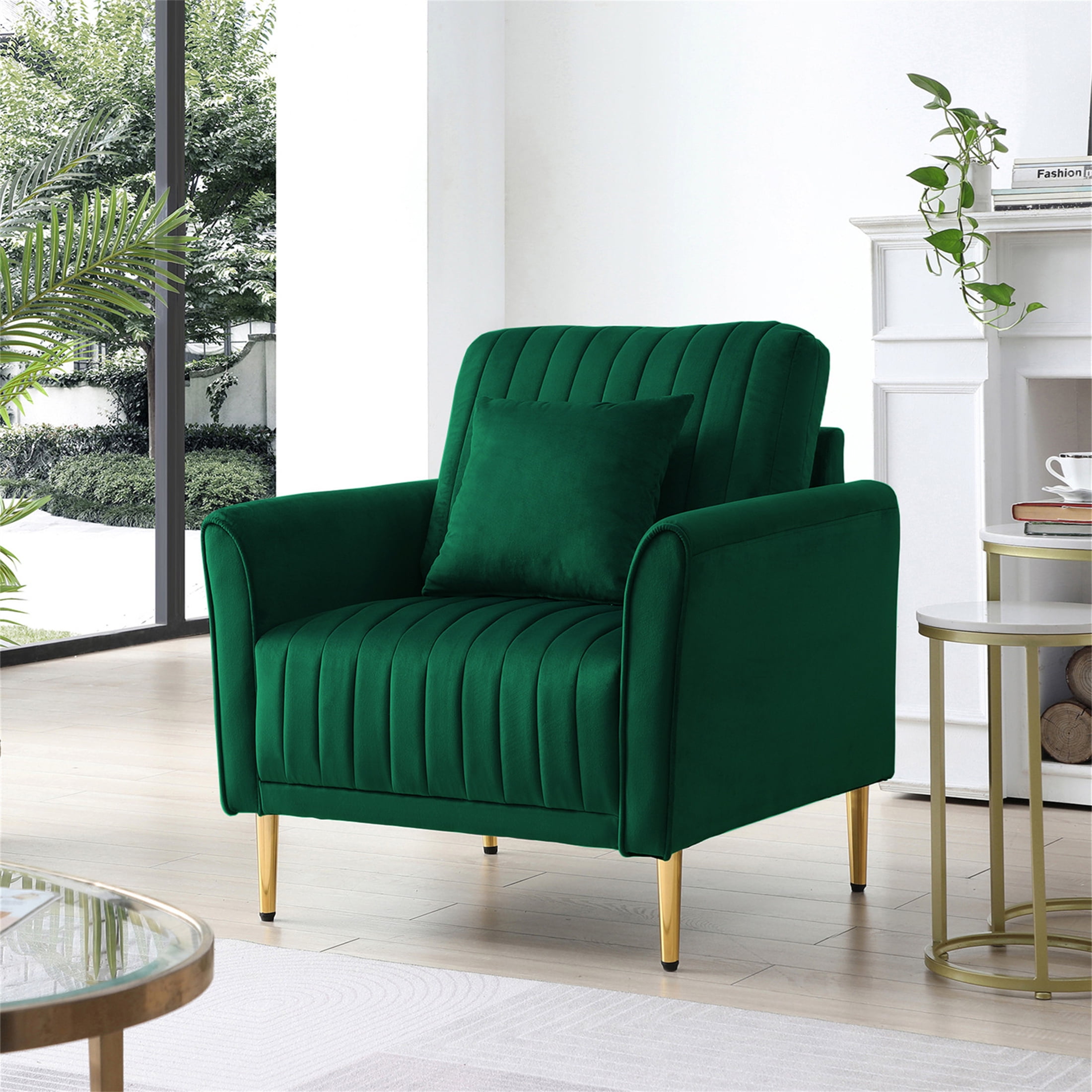 Overstuffed velvet chair online