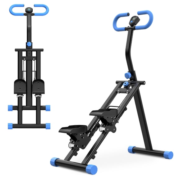 Aukfa Vertical Climber Machine, 3-in-1 Folding Cardio Stepper Climber for Home Gym,LCD Display, 265 lbs Capacity,Blue