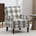 thumbnail image 1 of Aukfa Vintage Accent Chair Mid-Century Modern High Back Armchair for Living Room, Nailhead Trim, Antique Grey, 1 of 9