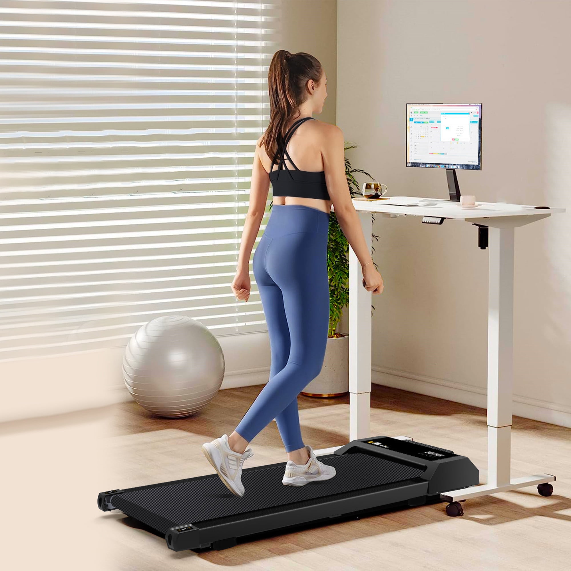 Aukfa Walking Pad with Incline, Under Desk Treadmill for Home Office Workout, 265 lb Capacity, 4