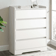 thumbnail image 1 of Aukfa Wood 4 Drawer Dresser,Chest of Drawer with Anti-Fall Device, White, 1 of 9