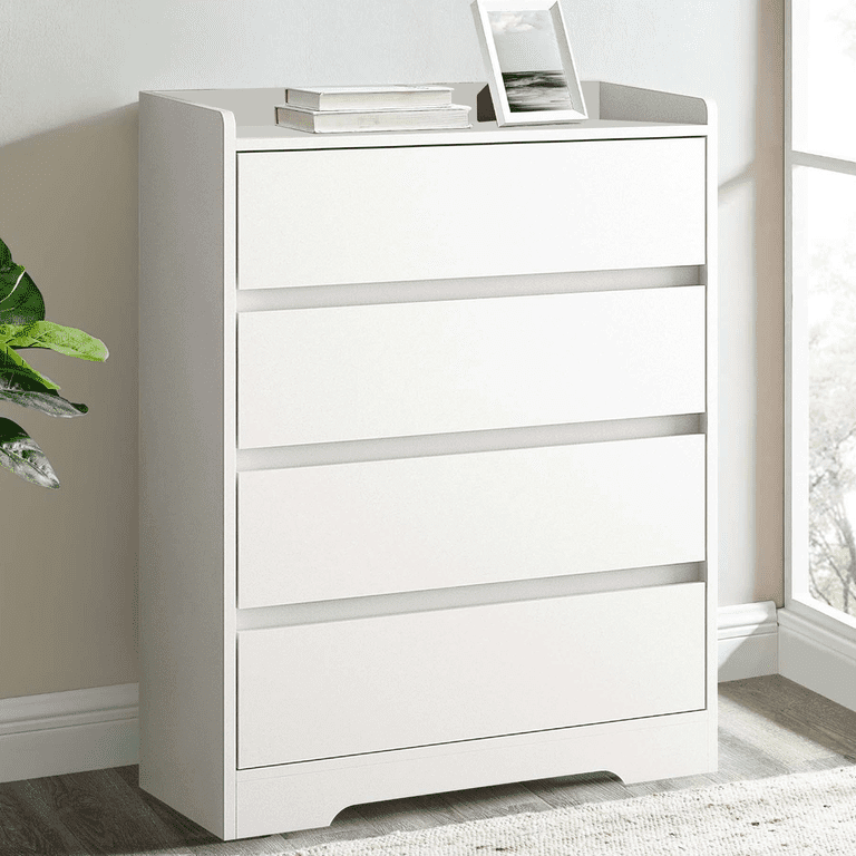 Aukfa Wood 4 Drawer Dresser,Chest of Drawer with Anti-Fall Device, White - Walmart.com Aukfa Wood 4 Drawer Dresser,Chest of Drawer with Anti-Fall Device, White - Walmart.com