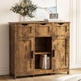 thumbnail image 1 of Aukfa Wood Accent Cabinet, Sideboard Storage CabinetW/ 2 Door for Hallway Entrance Home Decor,Brown, 1 of 7