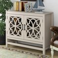 thumbnail image 1 of Aukfa Wood Sideboard Buffet Cabinet with Doors and Adjustable Shelf, Cream White, 1 of 10