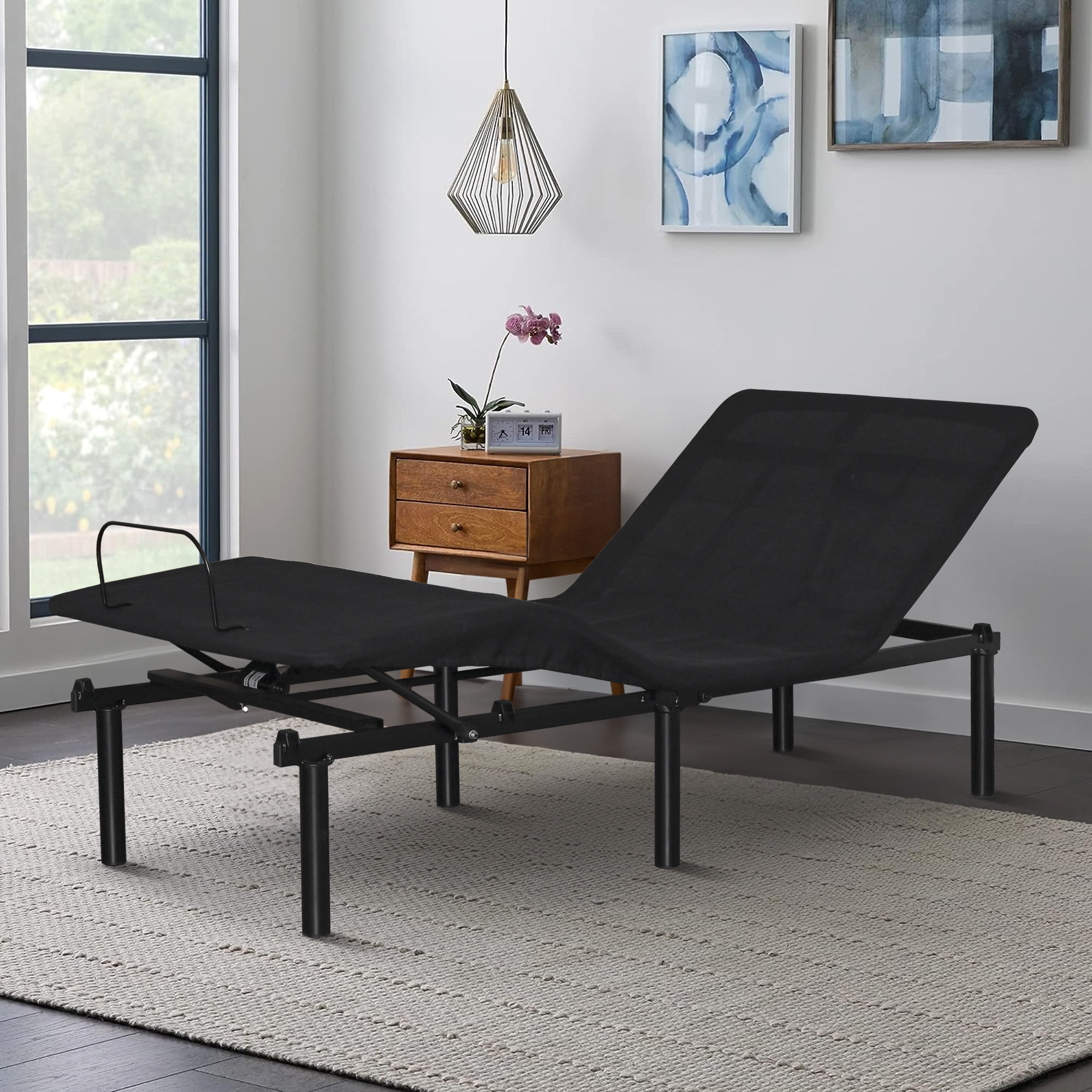 Aukfa Zero Clearance Adjustable Bed Frame with Wireless Remote