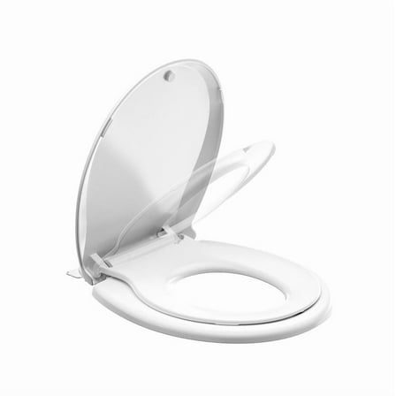 Auktopt Round Toilet Seat with Built in Toddler Potty Training Toilet Seat, Soft Close, Easy to Install, White