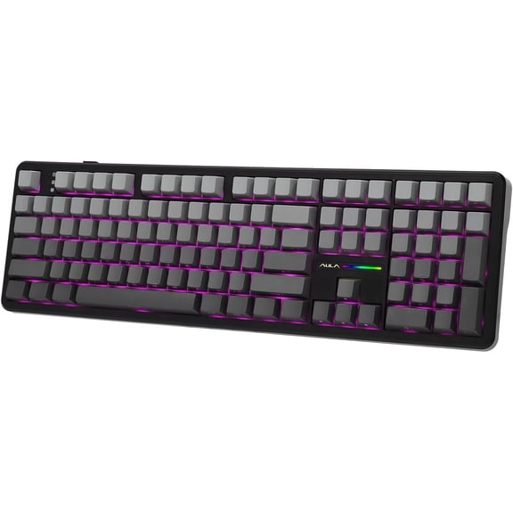Aula F108 Gaming Keyboard, Full Size Mechanical Keyboard with 4000mAh , 108 Hot-Swappable and Programmable , RGB Backlight, for /PC/Android (Shadow Black)