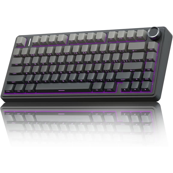 Aula F75 Pro Wireless Mechanical Gaming Keyboard, 75% Hot Swappable Custom Keyboard with Knob, RGB Backlit Pre-lubed Reaper Switches, Side Printed PBT Keycaps, Triple Mode 2.4GHz Bluetooth 5.0 USB-C