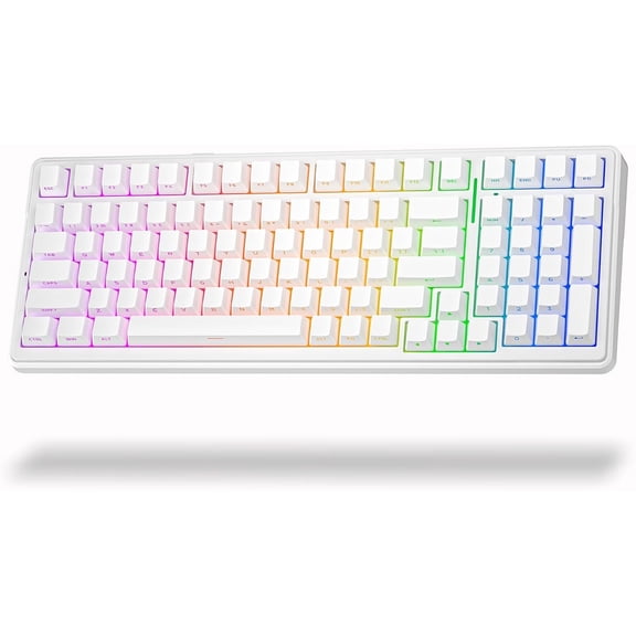 Aula F99 Mechanical Keyboard, BT5.0/2.4GHz/USB-C, Gasket Mounted Creamy Linear Switches Pre-lubed, Side Printed PBT Keycaps, RGB Backlit Hot Swappable Gaming Keyboard for Win/