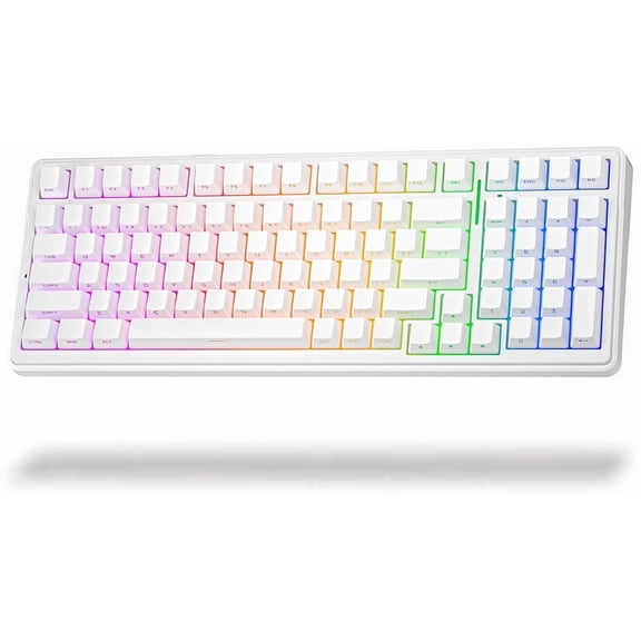 Aula F99 Mechanical Keyboard, BT5.0/2.4GHz/USB-C, Gasket Mounted Creamy Linear Switches Pre-lubed, Side Printed PBT Keycaps, RGB Backlit Hot Swappable Gaming Keyboard for Win/