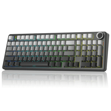 AULA F99 Pro Wireless Mechanical Keyboard, Tri-Mode BT5.0/2.4GHz/USB-C, 8000mAh Battery, Hot Swappable Switches, RGB Backlit, Control Knob, Side-Printed Keys (Black)